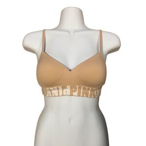 Victorias Secret Pink Wireless Bralette XS Beige Cool & Comfy